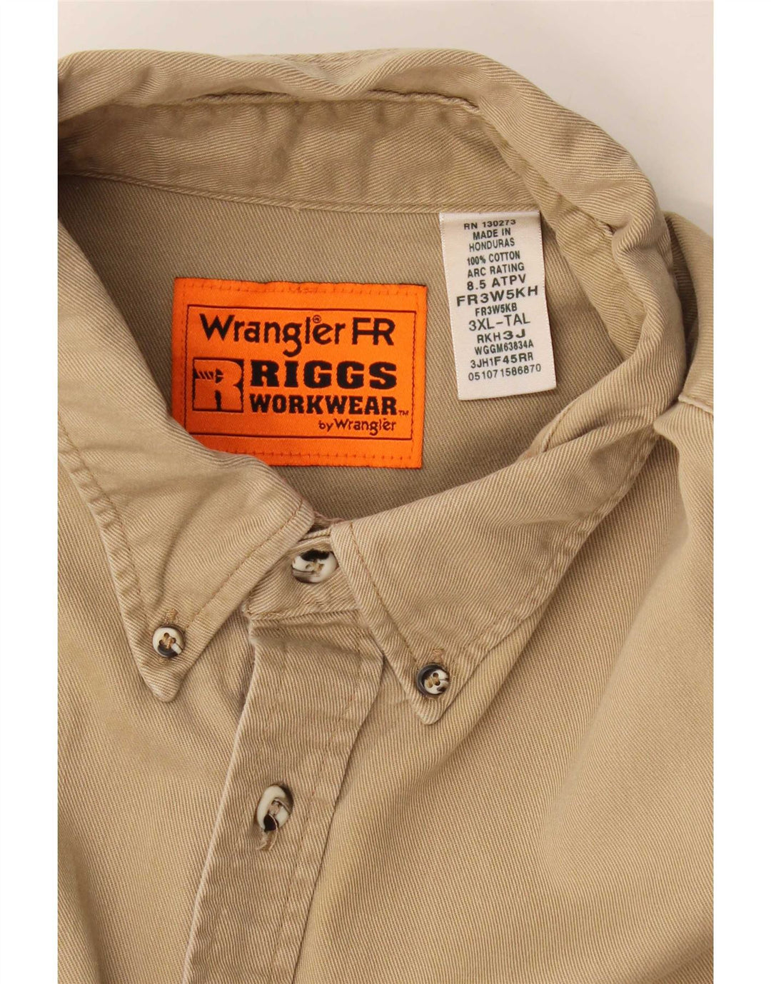 Camicia alta da uomo Wrangler 3XL cotone beige