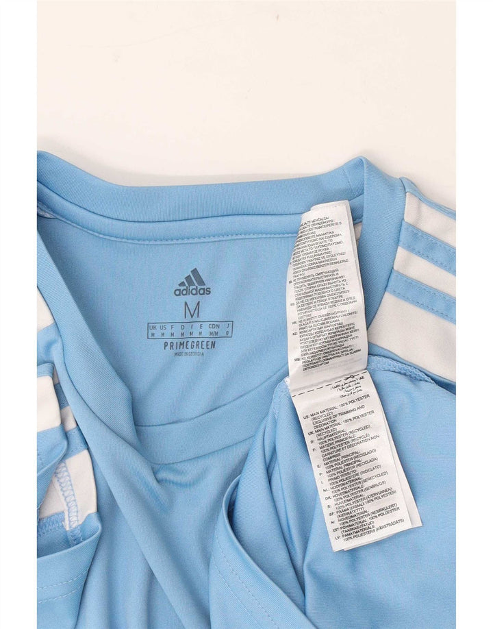 T-shirt Adidas Aeroready da uomo Top in poliestere color block blu medio