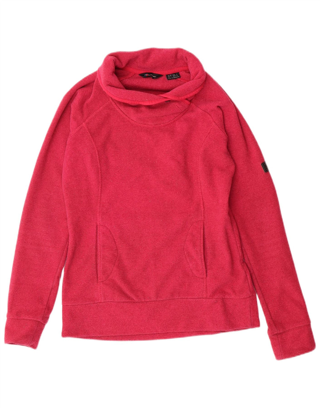 BERGHAUS Felpa con collo alto da donna, maglione, UK 10, piccola, rosa, poliestere