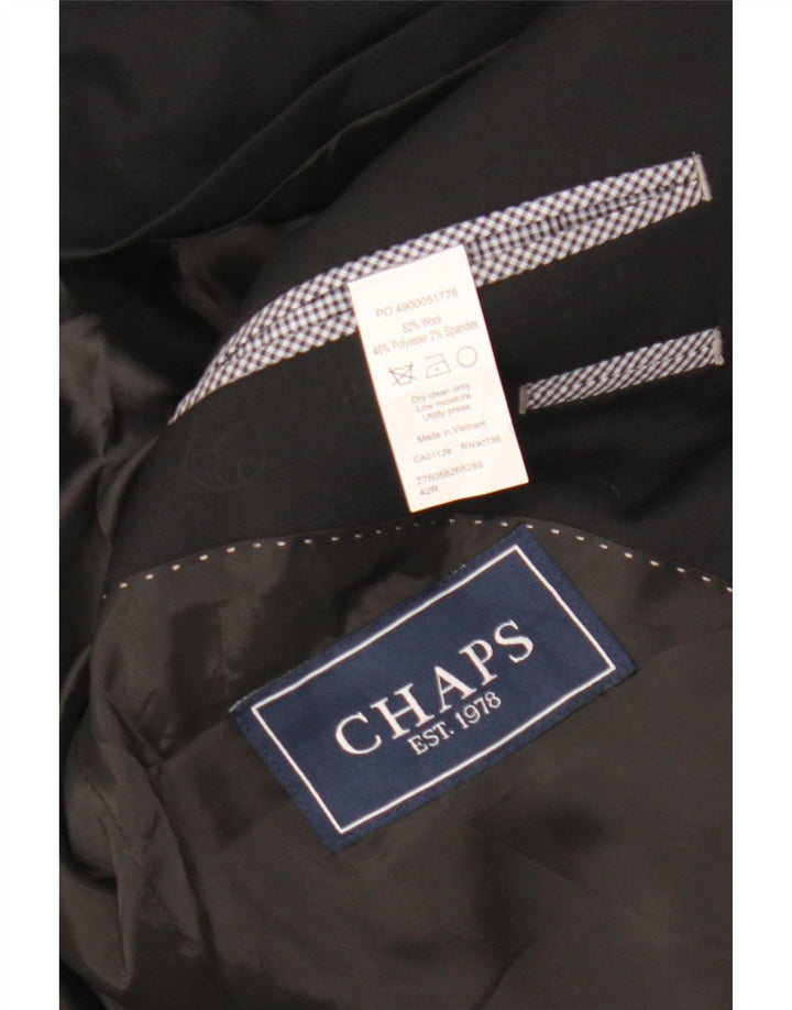 Giacca blazer da uomo a 2 bottoni Chaps UK 42 XL lana nera