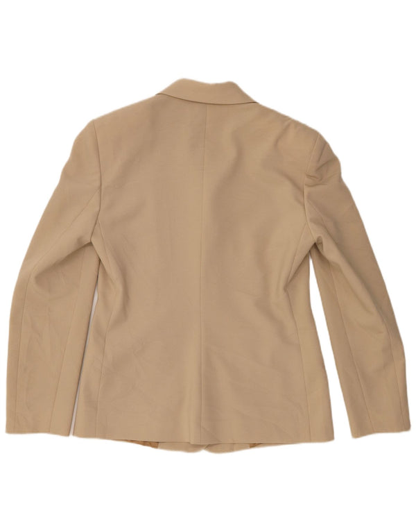 Giacca Blazer a 3 Bottoni da Donna Benetton IT 44 Poliestere Beige Medio