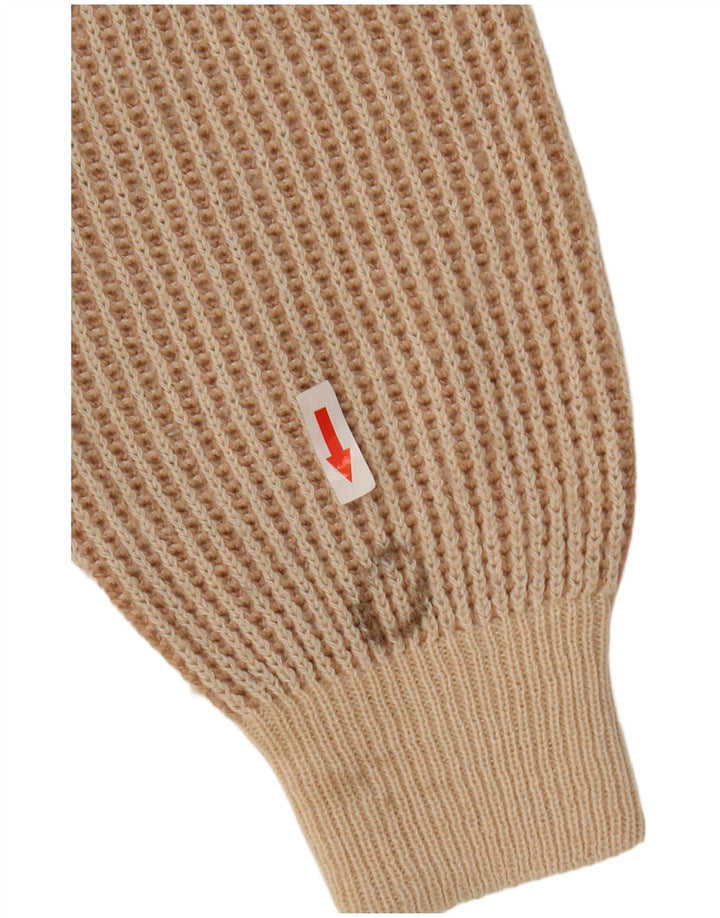Oscar Forghieri Maglione girocollo da uomo in lana a righe beige medio