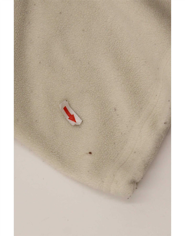 Maglione in pile da uomo vintage con zip e collo in poliestere Fair Isle beige medio