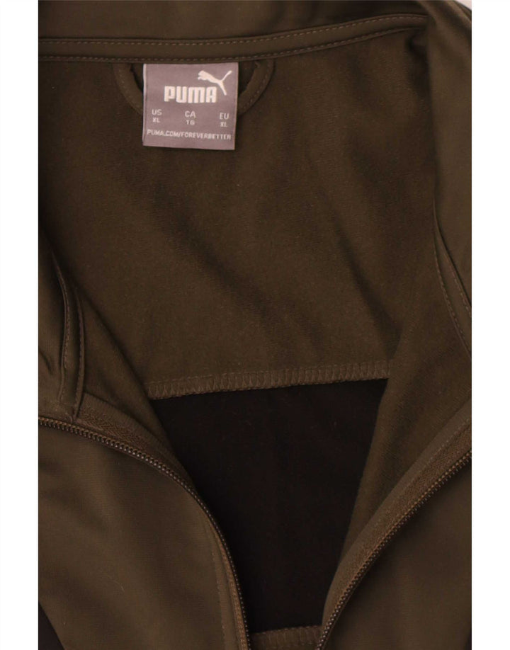 Giacca da tuta da uomo Puma XL Khaki Colourblock in poliestere