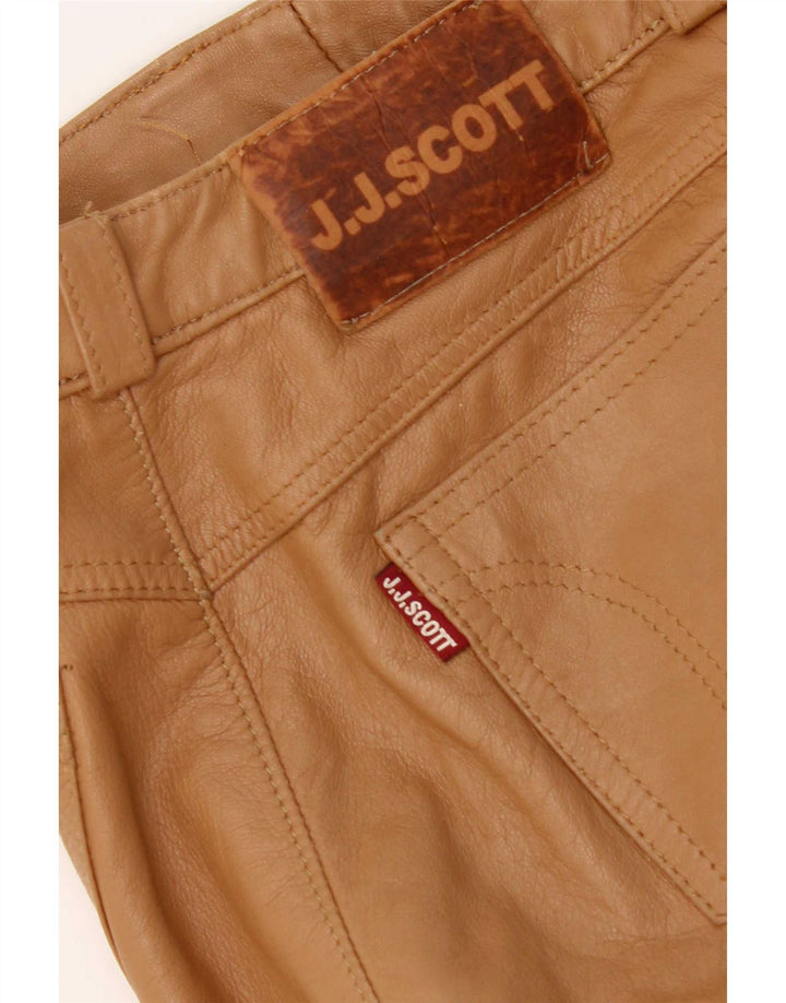 Pantaloni dritti in pelle da donna J.J.Scott W28 L27 Marrone