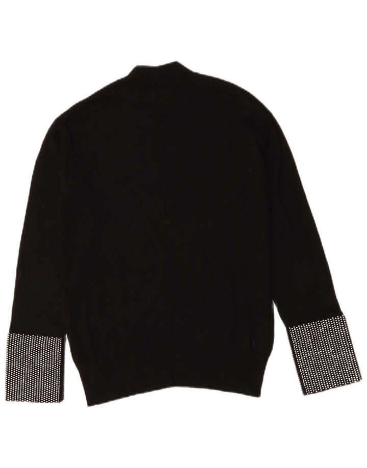 Maglione maglione collo alto da donna Pinko UK 12 medio nero geometrico
