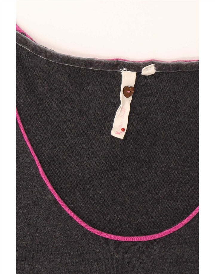 Abito a trapezio da donna White Stuff UK 12 Cotone a righe grigio medio