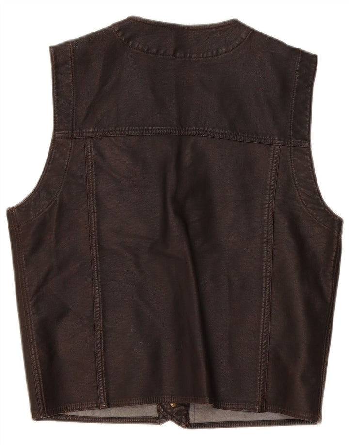Gilet Uomo in Ecopelle Brugi Marrone Medio Polietilene