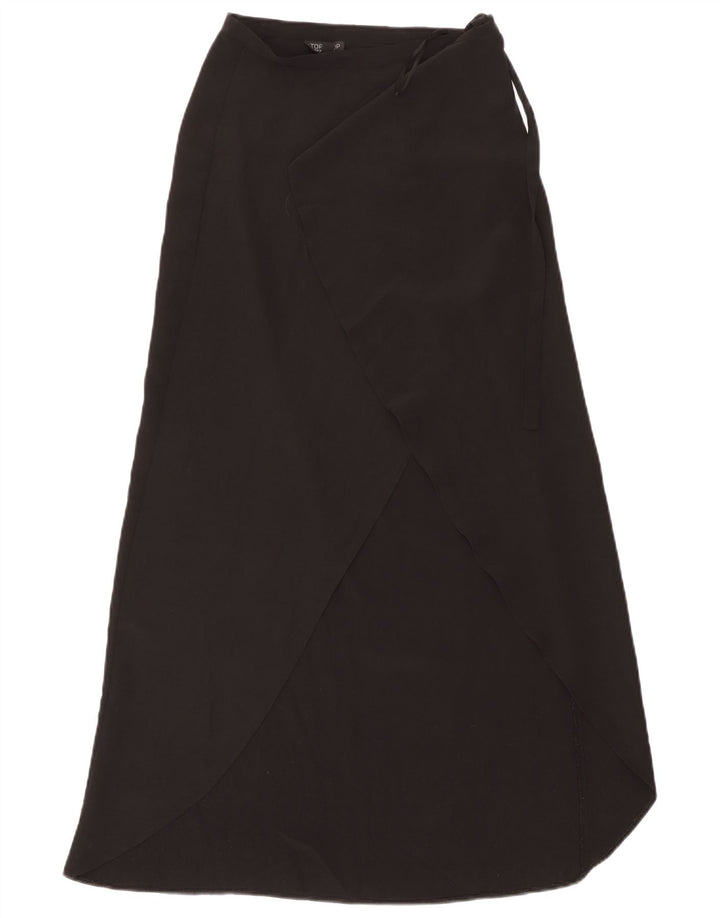 Gonna maxi avvolgente da donna Topshop UK 8 piccola W26 poliestere nero
