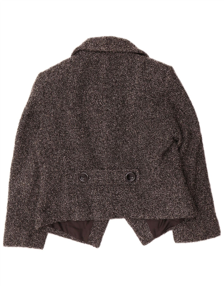 Giacca blazer a 2 bottoni Marks & Spencer da donna UK 14 grande lana screziata grigia