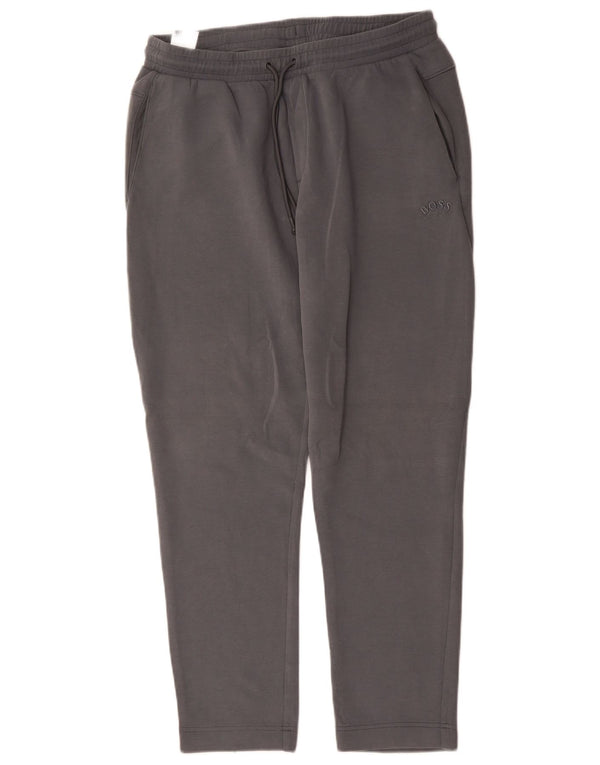 Pantaloni da tuta grafici da uomo Hugo Boss grandi in cotone grigio