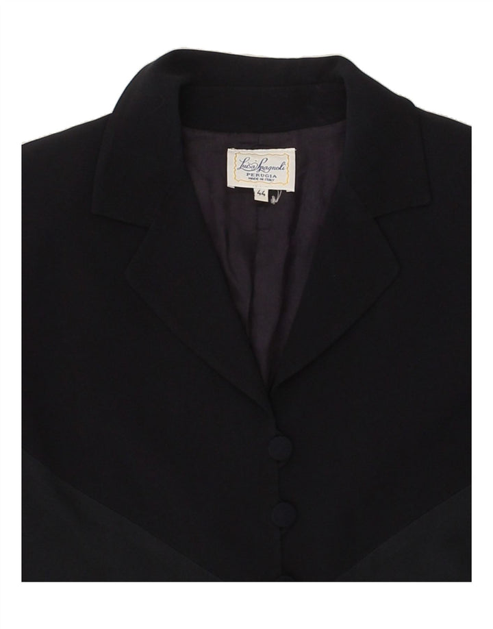 LUISA SPAGNOLI Womens 7 button Blazer Jacket IT 44 Medium Navy Blue Vintage Luisa Spagnoli and Second-Hand Luisa Spagnoli from Messina Hembry 