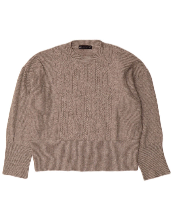 Maglione maglione girocollo oversize da donna Marks & Spencer UK 14 Grigio medio