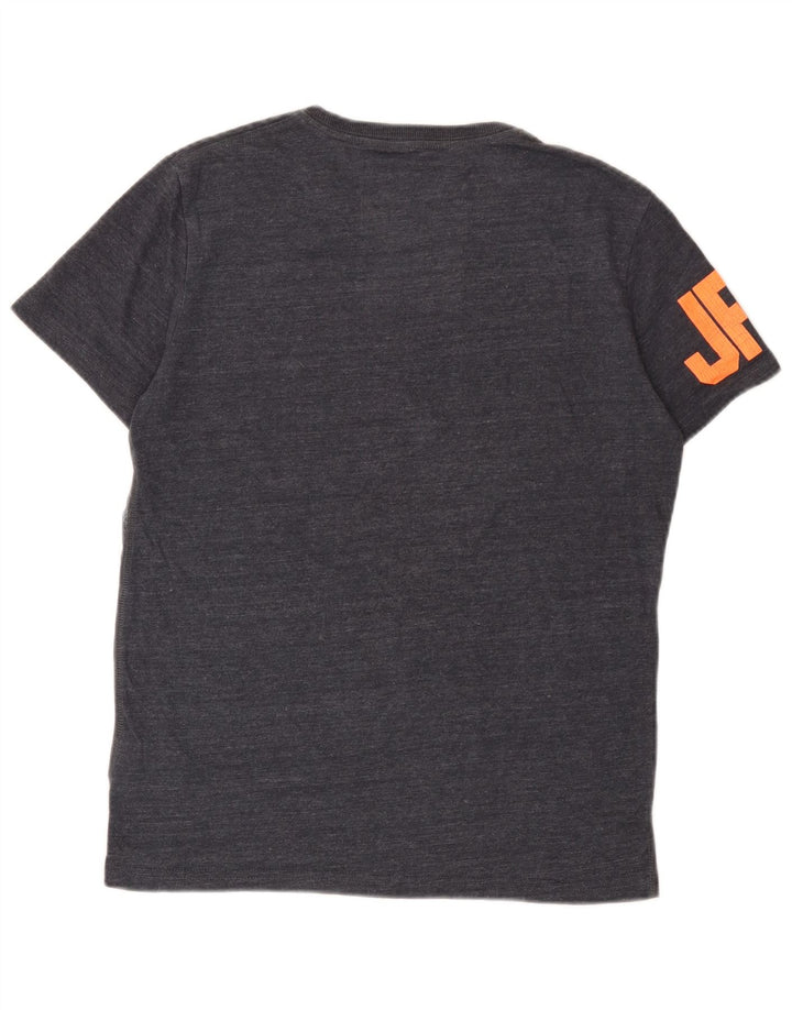T-shirt grafica da uomo Superdry Top in cotone chiazzato blu navy medio