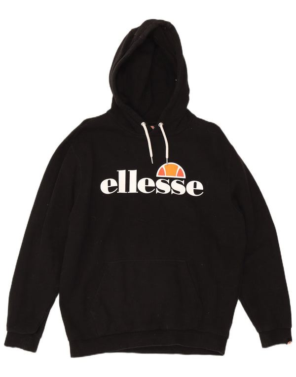 Felpa con cappuccio grafica da uomo Ellesse, grande, cotone nero