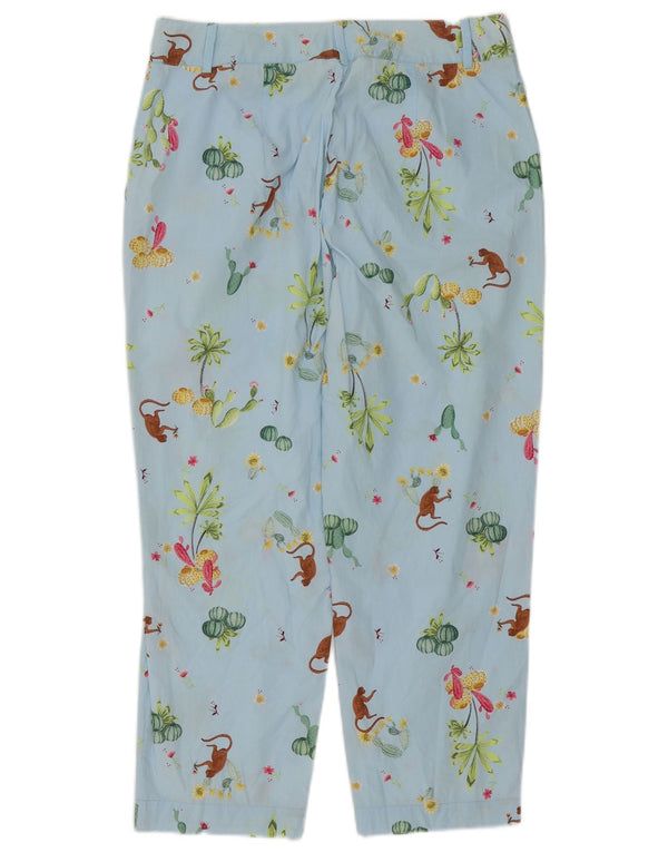 Pantaloni corti dritti da donna Benetton W30 L24 Blu floreale