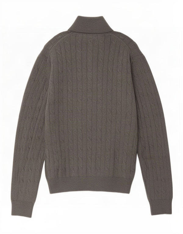 Polo Ralph Lauren Maglione da uomo con zip e collo XL in cotone grigio