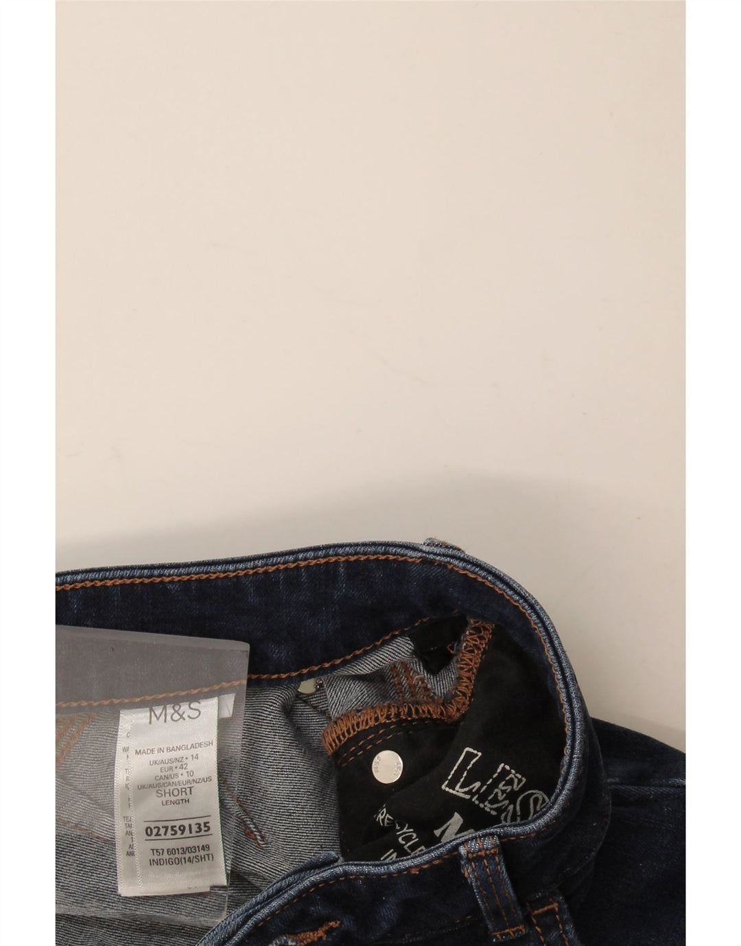 Jeans dritti Marks & Spencer da donna Sienna UK 14 medio W30 L27 blu navy
