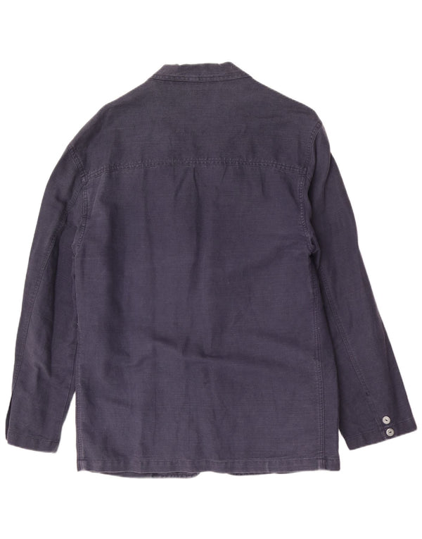 Trussardi Jeans Giacca blazer da uomo a 2 bottoni UK 42 XL Lino blu navy