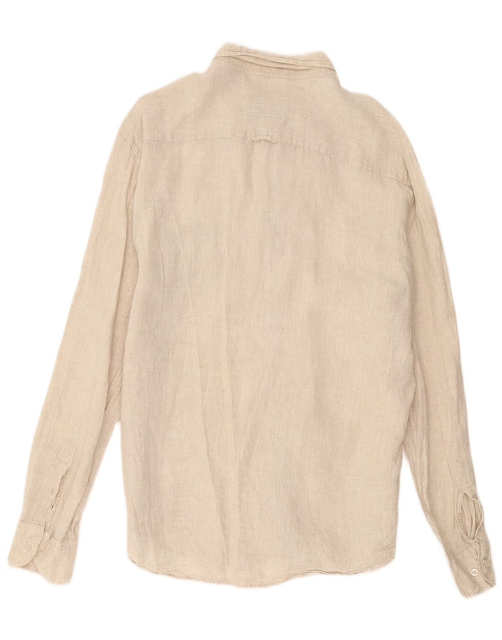 Camicia Uomo Massimo Dutti Lino Beige Medio