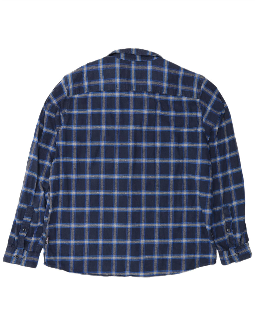 Patagonia Camicia da uomo in flanella di cotone a quadri blu grandi