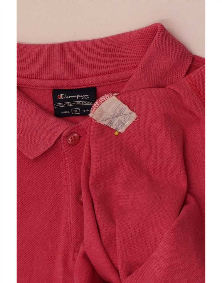 Polo da uomo Champion in cotone rosa medio