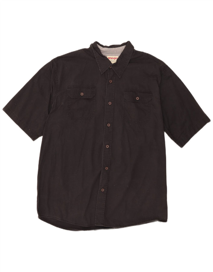Camicia a maniche corte da uomo Wrangler XL in cotone nero