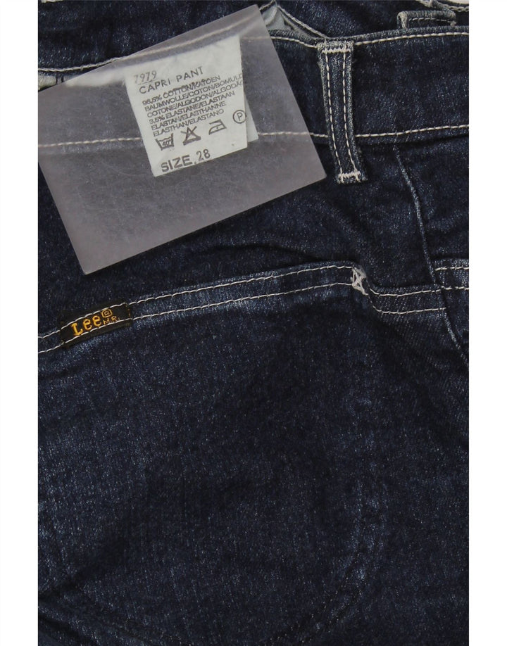 Jeans Capri da donna LEE W28 L22 in cotone blu navy