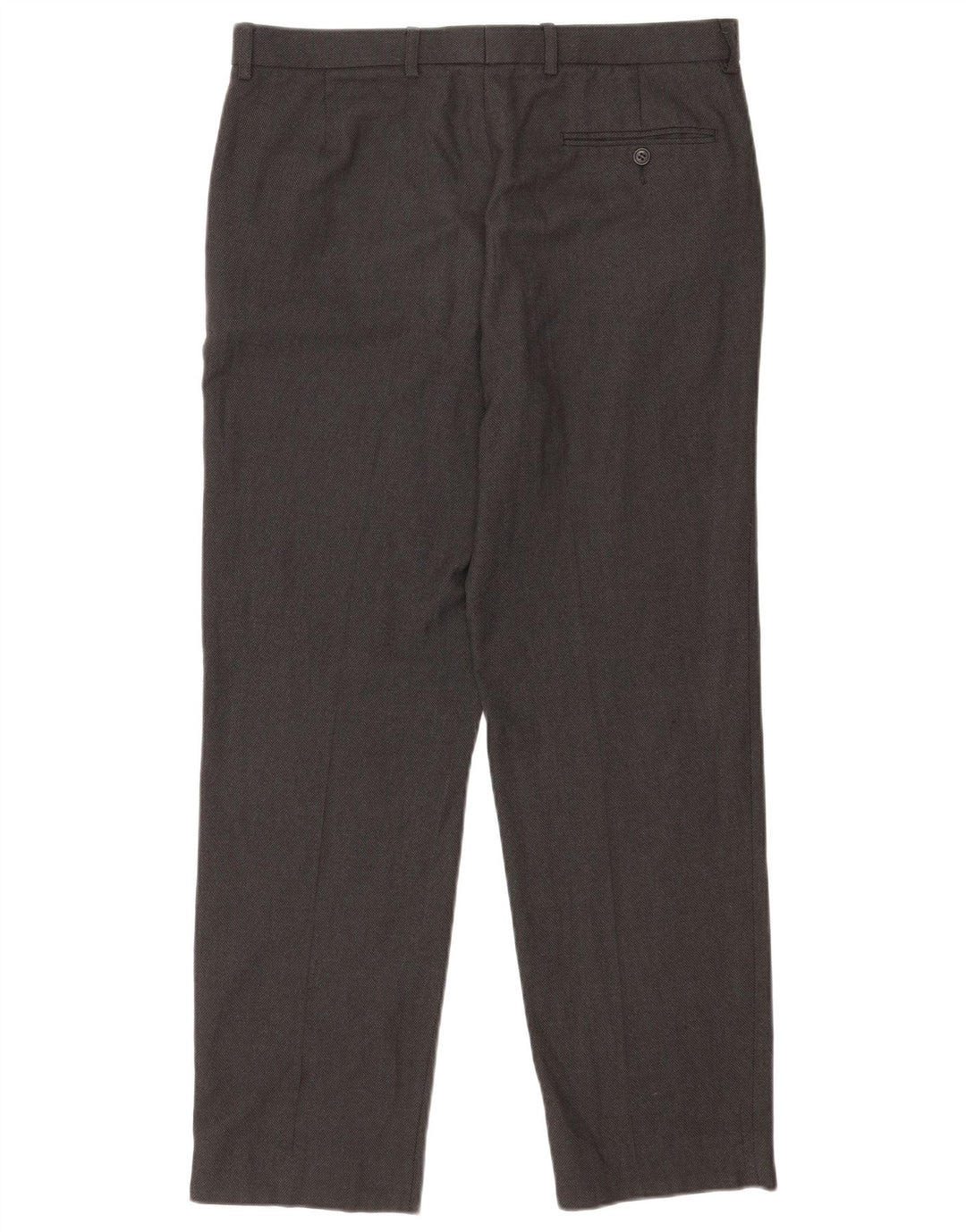 Pantaloni da abito dritti da uomo Marks & Spencer W34 L31 poliestere grigio