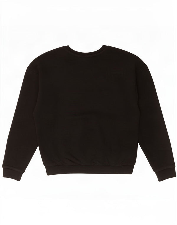 Puma Womens Oversized Sweatshirt Jumper UK 6 XS Black Cotton