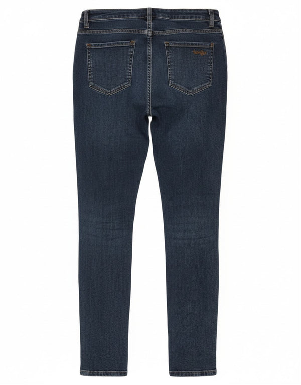 Jeans skinny da donna Weird Fish UK 10 piccoli W28 L30 cotone blu