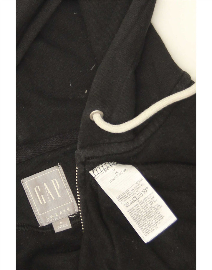 Maglione con cappuccio e zip grafica da uomo Gap in cotone nero medio