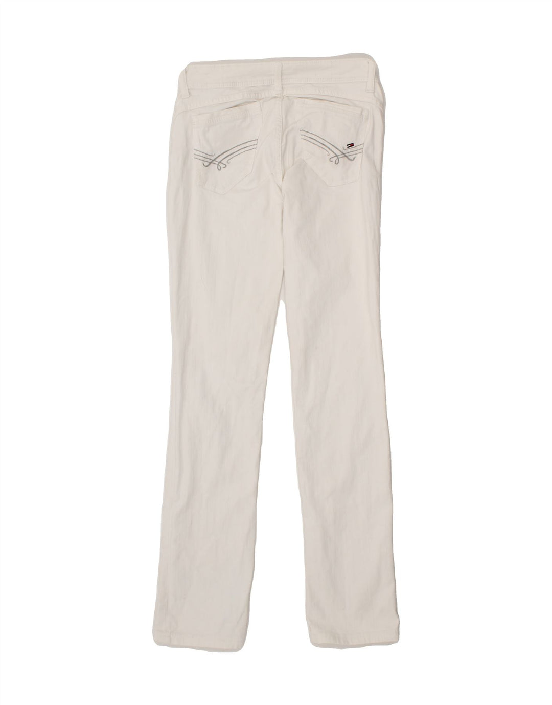 TOMMY HILFIGER Womens Slim Jeans W26 L34 White Cotton Vintage Tommy Hilfiger and Second-Hand Tommy Hilfiger from Messina Hembry 