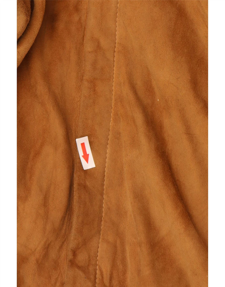 Giubbotto bomber in pelle scamosciata vintage da uomo UK 38 Marrone medio