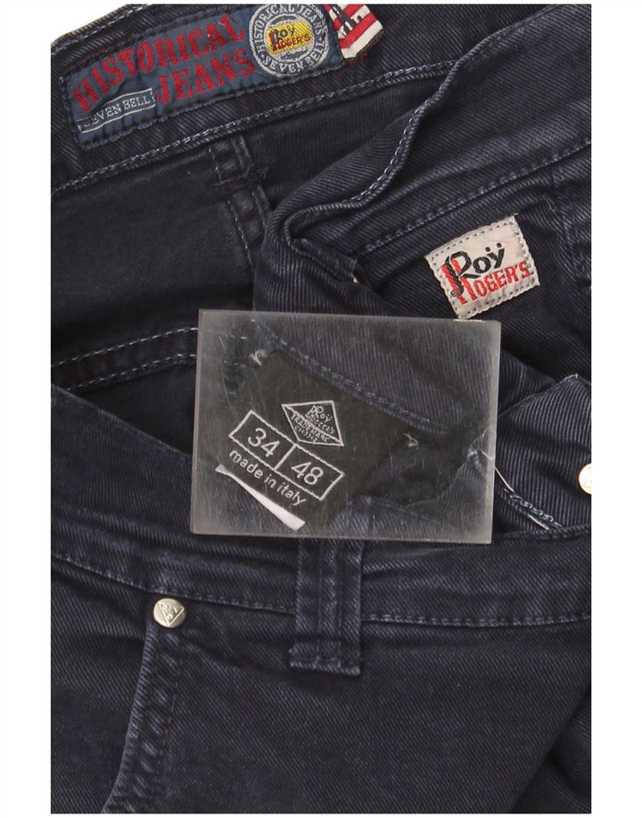 Jeans dritti da uomo Roy Rogers IT 48 medio W34 L30 cotone blu navy
