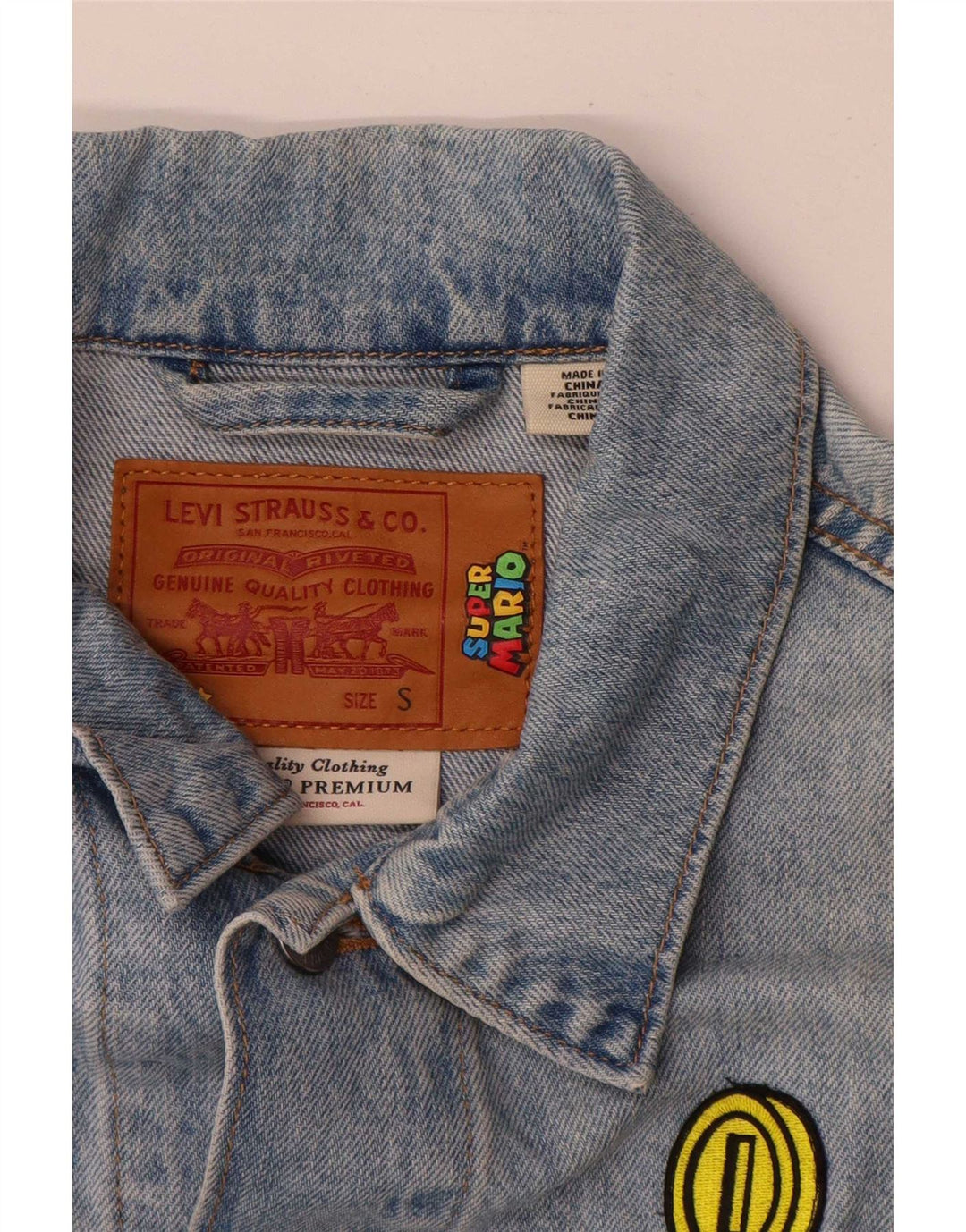 Giacca di jeans grafica per ragazze Levi's 13-14 anni piccola in cotone blu