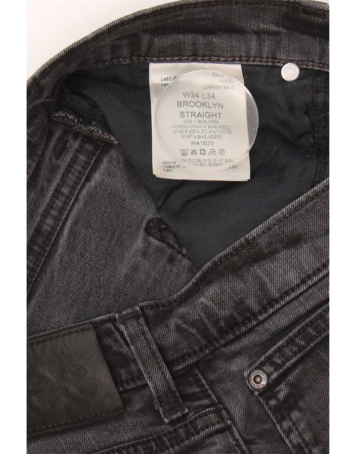 Jeans dritti da uomo Lee Brooklyn W34 L30 cotone nero