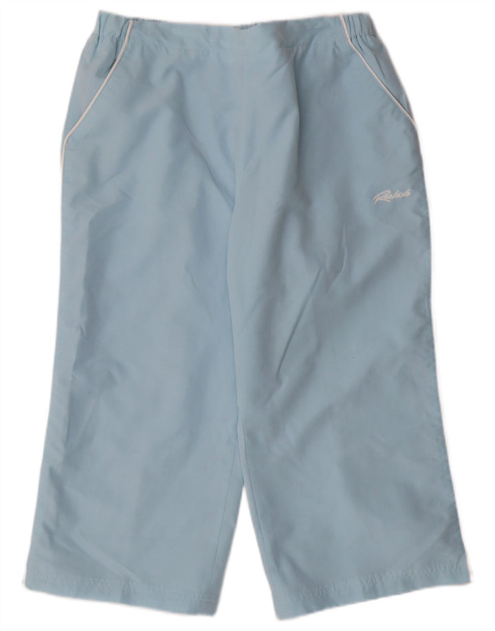 REEBOK Womens Capri Tracksuit Trousers UK 14 Medium  Blue Polyester