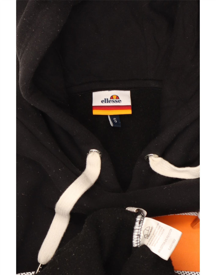 Felpa con cappuccio grafica da uomo Ellesse piccola in cotone nero