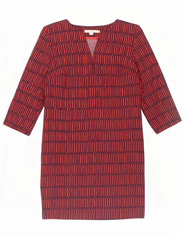 Abito a trapezio da donna Boden con maniche a 3/4 UK 8 Piccolo poliestere geometrico rosso