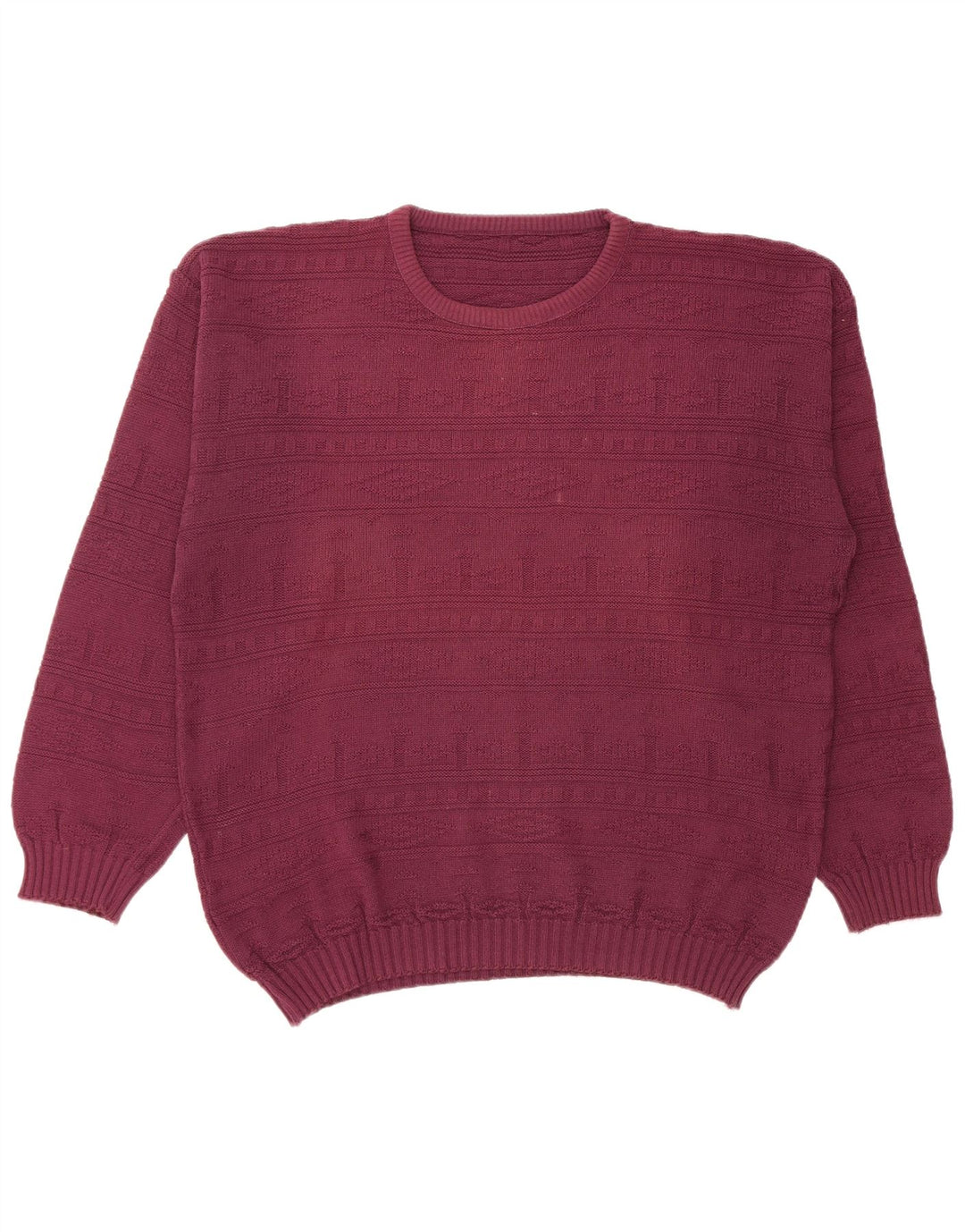 Maglione maglione girocollo da uomo VINTAGE grande bordeaux