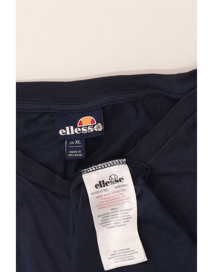 T-shirt grafica da uomo Ellesse Top XL in cotone blu