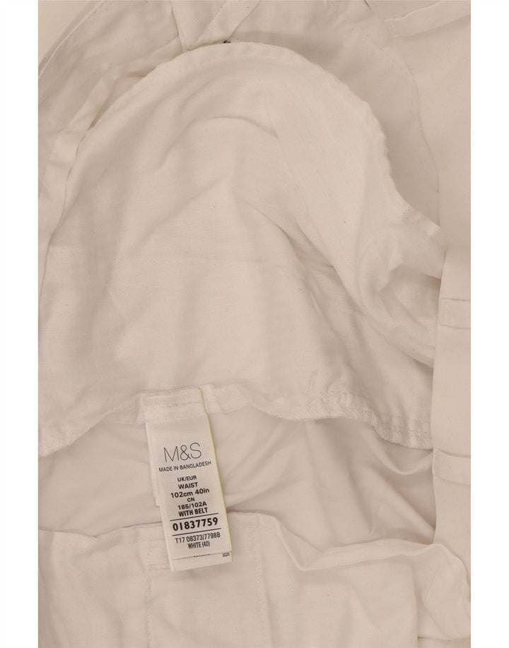 Pantaloncini chino da uomo Marks & Spencer W40 XL cotone bianco