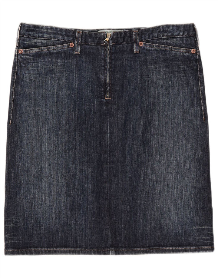 Gonna Benetton Donna Denim IT 44 Media W32 Blu Navy Cotone