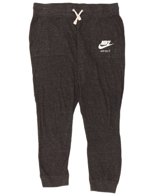 Pantaloni da tuta con grafica Nike da donna Joggers UK 16 Large Grey Flecked