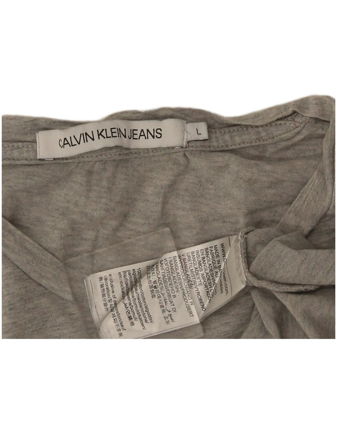 T-shirt grafica da uomo Calvin Klein Top grande in cotone grigio
