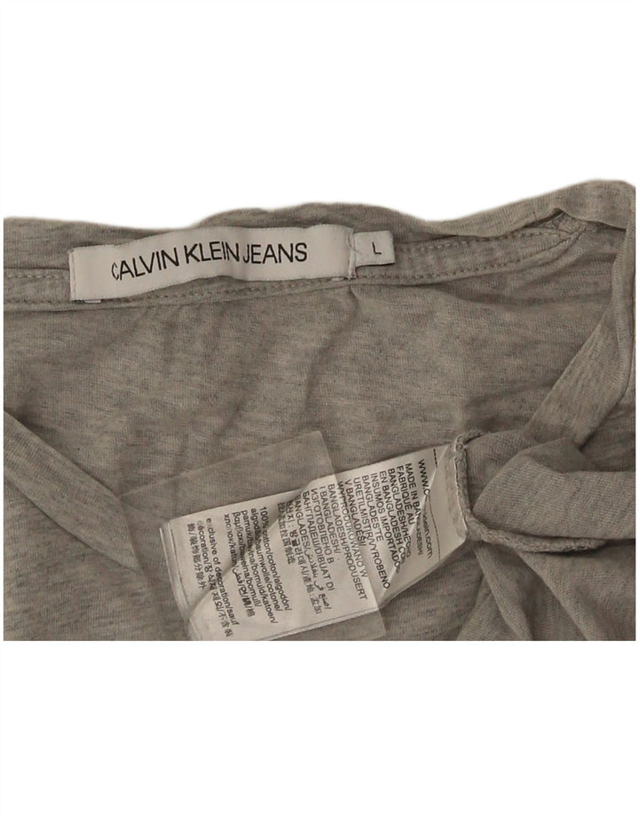 T-shirt grafica da uomo Calvin Klein Top grande in cotone grigio