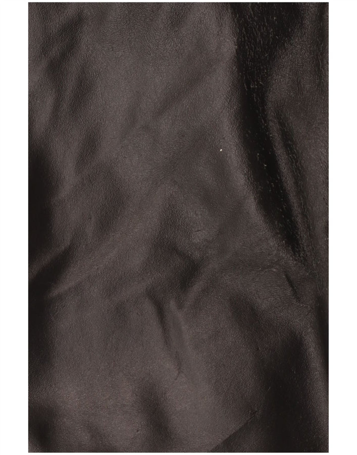 Giacca bomber in pelle da uomo vintage UK 42 2XL Pelle nera