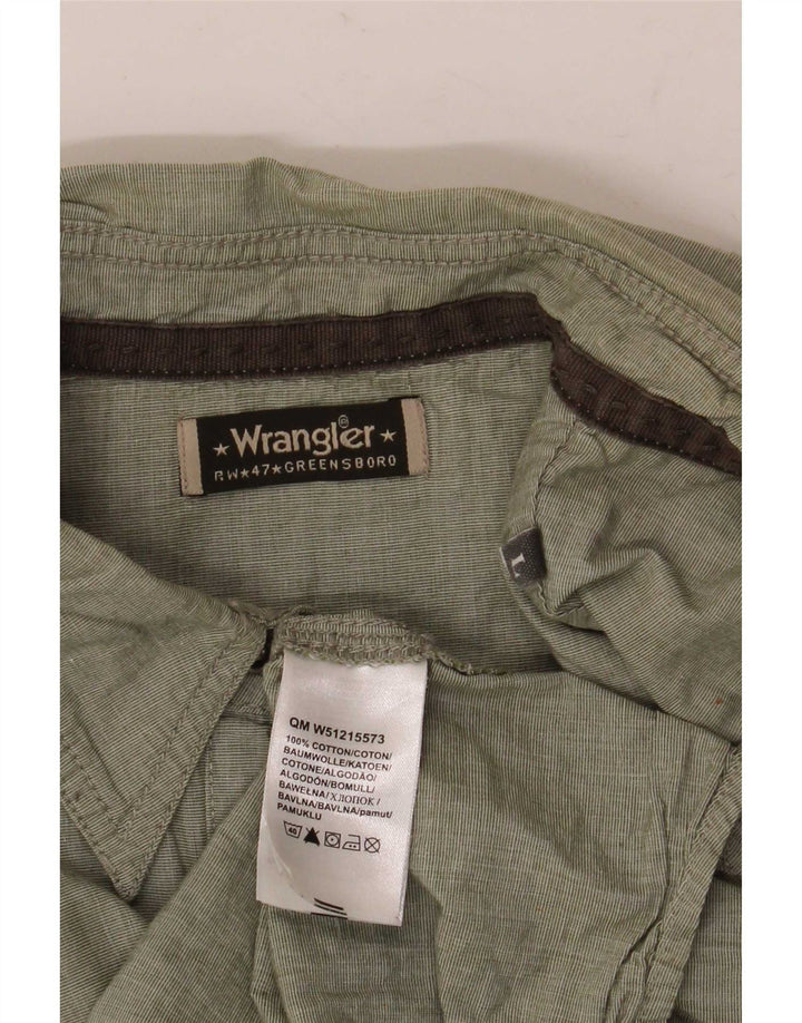 Camicia a maniche corte da uomo Wrangler grande in cotone verde
