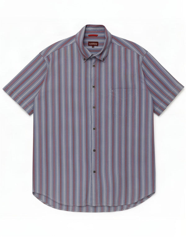 Carrera Camicia a maniche corte da uomo XL Cotone a righe blu